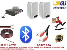 IMPIANTO AUDIO FILODIFFUSIONE BLUETOOTH 2 casse da parete + amplificatore + cavo