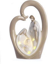 Natività Presepe Cuore in Porcellana Con Luce Led Cm. 14,6 by Paben