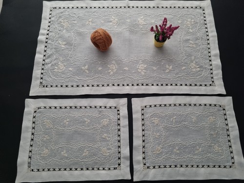 Set centrini puro lino - centrini, con
