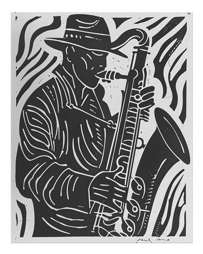 Musicista jazz silhouette arte
