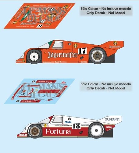 Decals porsche 962 - spa, 1986
