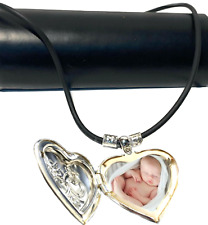 Collana con ciondolo portafoto da donna argento girocollo catenina lunga 50 cm