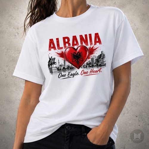 Shirt albania bandiera - t,