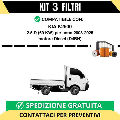 Kit filtri tagliando per kia - tagliando,