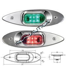 COPPIA FANALI DI NAVIGAZIONE LUCI DI VIA LED AD INCASSO INOX OSCULATI 11.043.24