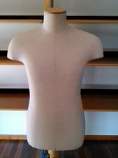 Manichino busto uomo sartoriale ecru base noce