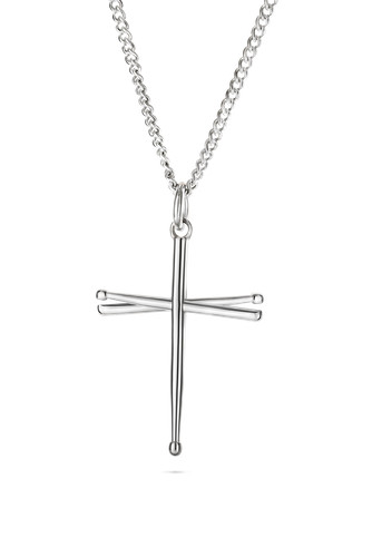 Collana uomo croce bacchette