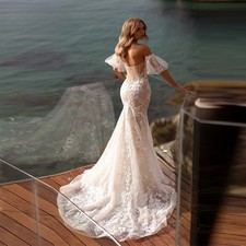 Abito da sposa romantico a cuore maniche a lanterna applicazioni a sirena abito da sposa