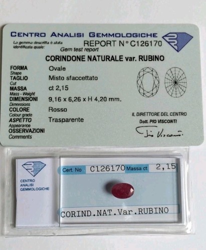 Rubino naturale - , ct.