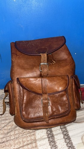 Genuine leather backpack - leather,