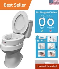 Rialzo Sedile WC con Cerniera - Sollevamento da 3,5 Pollici per WC Allungati, Capacità 300lb