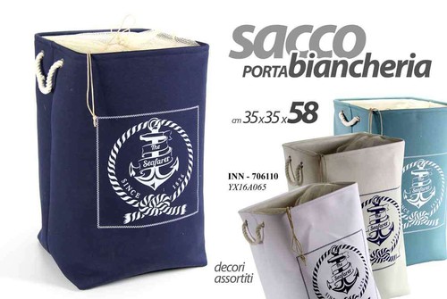 Sacco cesta porta biancheria - sacco,
