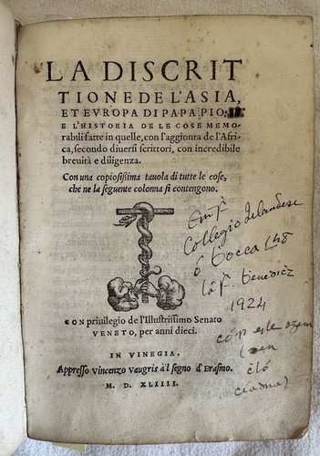 Discrittione asia enea - la, de