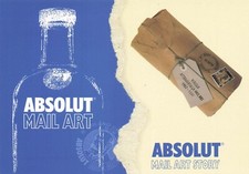 C9853) CARTOLINA PUBBLICITARIA VODKA ABSOLUT MAIL ART STORY MUSEI PORTA ROMANA