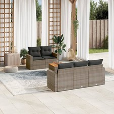 Garden Sofa Set Grey PE rattan