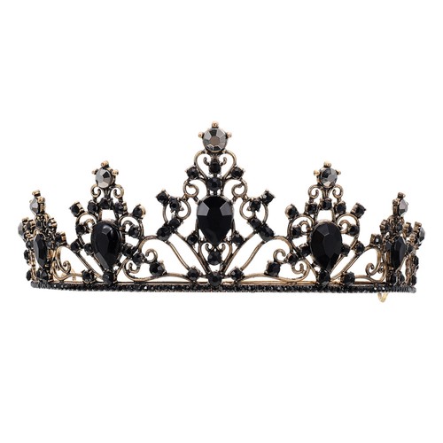 Corona strass nera - , diadema