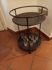 TAVOLINO SERVETTO BAR IN FERRO BATTUTO 2 RIPIANI DIAMETRO CM 44 ALTEZZA CM 60