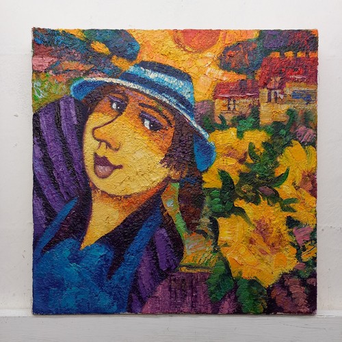 Figura paesaggio fiori quadro - figura,