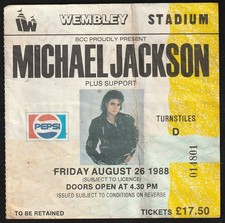 Michael Jackson Ticket Billet