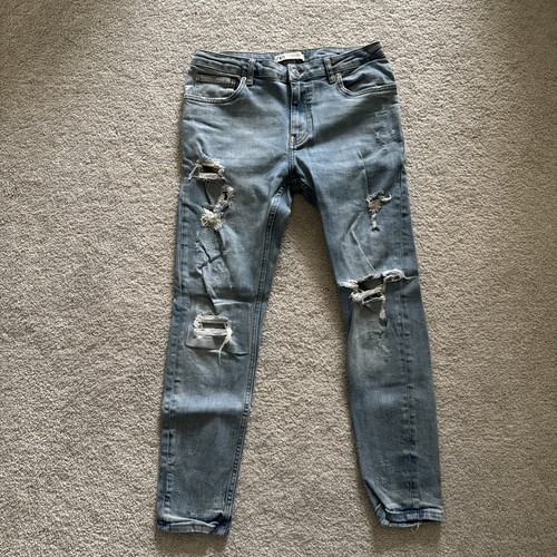 Zara medium wash ripped - medium,