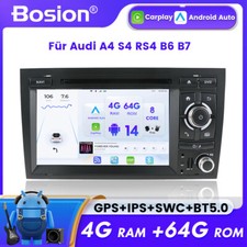 Autoradio per Audi A4 S4 RS4 B6 B7 Android 14 GPS NAVI DVD WIFI CarPlay 4GB+64GB