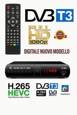 Digitale Terrestre  DVB-T3 Decoder TV SCART HDMI 4K H265 Telecomando Pile