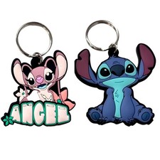 2 x Portachiavi Stitch e Angel