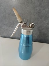 Sifone per Panna Seltz Saccab Gimas Vintage Blu Metallizzato Modernariato