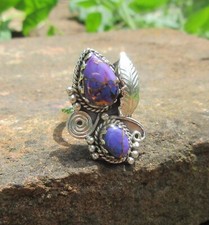 Anello Rame Turchese Lilla