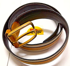 CINTURA  da  UOMO  in  PELLE   (usata /bicolore  marrone - avorio/come da foto )