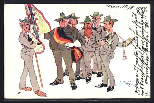 Cartolina artista fritz - cartolina, d'artista