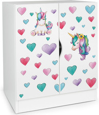 Mobile Moderno Bianco - Motivo Unicorno - Mobili per La Cameretta Dei Bambini, A