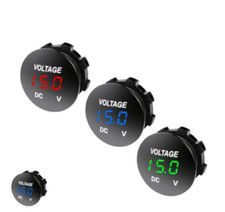 VOLTMETRO PER AUTO CAMION BARCA GOMMONE 12V 24V LED VOLTIMETRO LED BLU RED GREEN