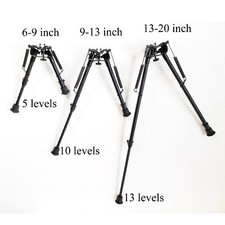 Bipiede cecchino ritorno molla regolabile 6-9''/9-13'/13-20'' senza adattatore montaggio su guida