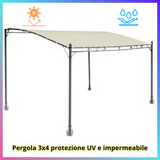 Pergola da giardino impermeabile gazebo rettangolare pergolato 3x4 3x2 addossata