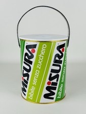 Vintage Contenitore Pubblicitario In Latta “Misura” Porta Ghiaccio Design 1980