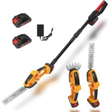 3 in 1 Tagliasiepi Telescopico a Batteria Tagliasiepi Elettrico con 2 * 1,5Ah