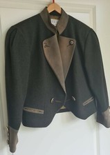 Giacca di pelle Loden * costume tradizionale * 38 M * manica lunga * moda VICE prima classe * verde marrone * bestic