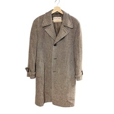 Cappotto vintage uomo Harris tweed spina di pesce pura lana scozzese capospalla soprabito
