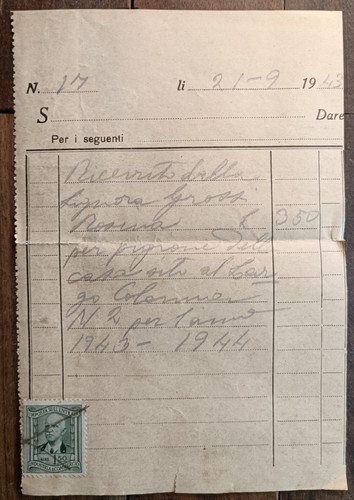 1943 foggia ricevuta - 1943,