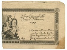 50 LIRE REGNO DI SARDEGNA REGIE FINANZE TORINO 01/09/1799 MB/BB