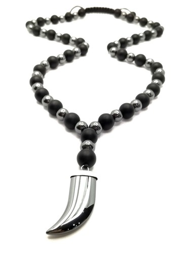 Collana dente ciondolo - , pietra