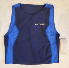 Top ORCA Uomo Triathlon Corsa Allenamento Tri Clima AQUAGLIDE Blu Zip Med M $95,99