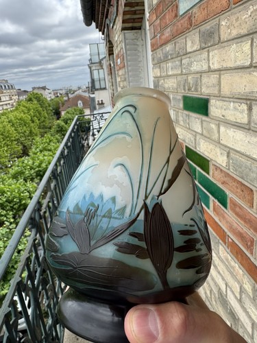 émile gallé vase décor - gallé,