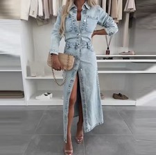 Abito maxi giacca denim