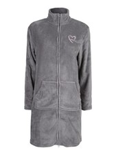 Kissimo Vestaglia donna in pile con zip intera - grigio scuro