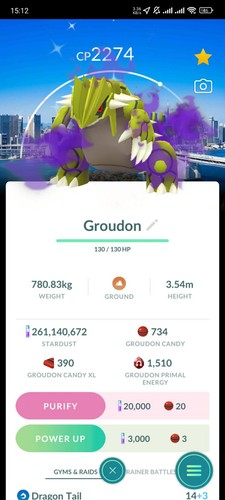 Shiny shadow groudon - groudon, (purify)