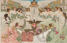 38-Sicilia-Tematica Simbolo della "Trinacria"-su cartolina Regg.-v 1901 x Parigi