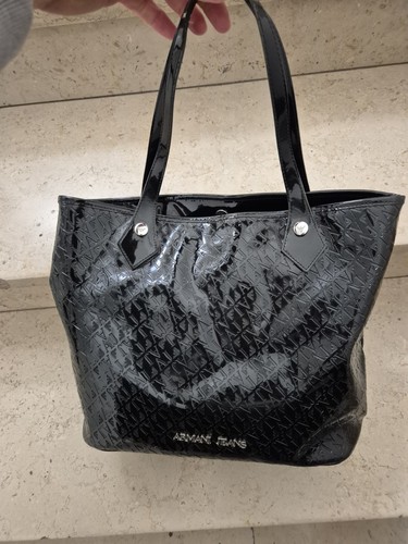 Borsa armani jeans nero lucido - armani,