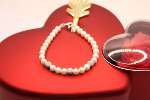 Bracciale argento perle - argento,